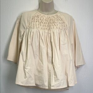 Joh Apparel - NWT Wilder cream Smocked Quarter Sleeve Blouse Size Medium